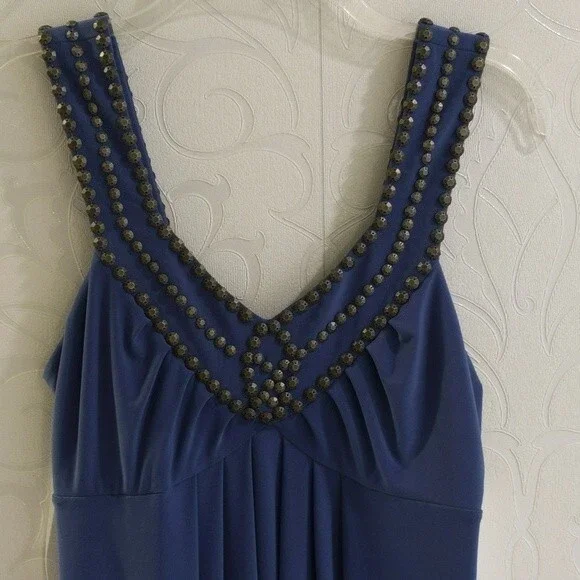 NWT Decode 1.8 Blue Cocktail Dress, Detail on the Bodice and Straps, Size S - Picture 4 of 11